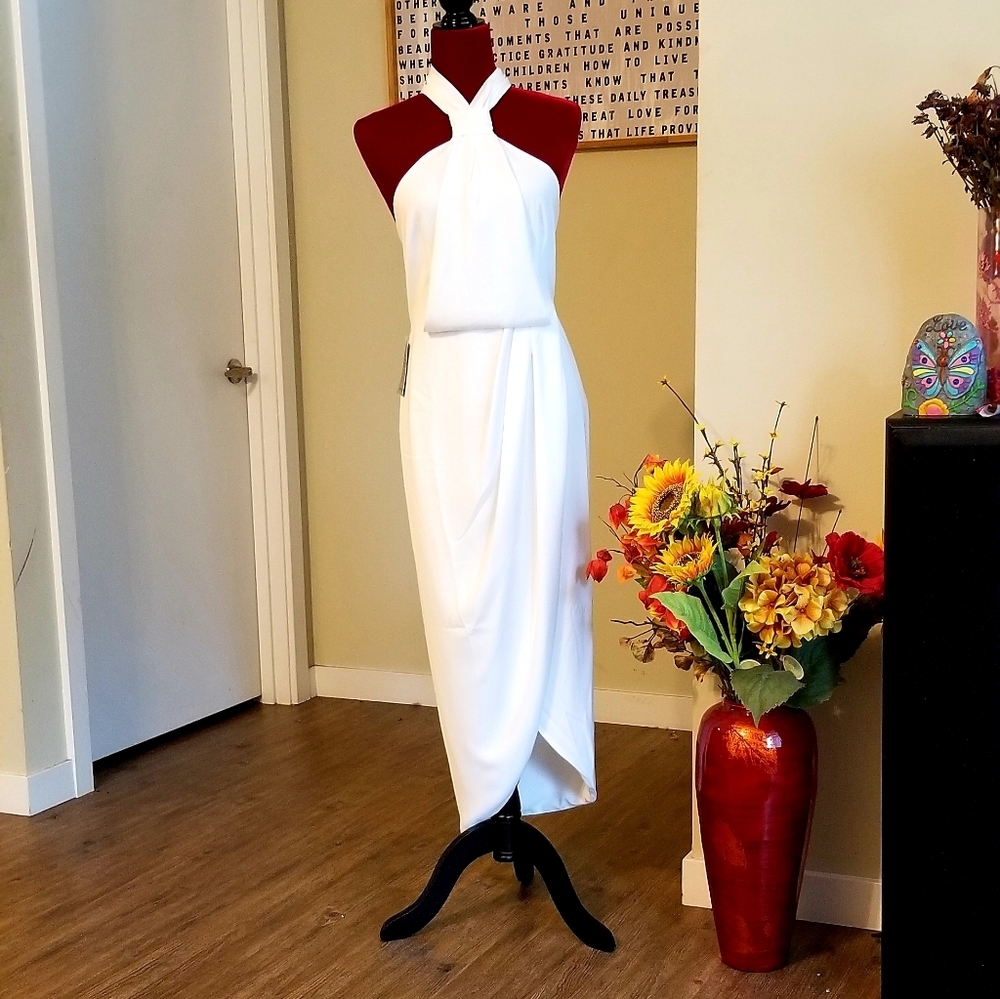 White Halter Dress